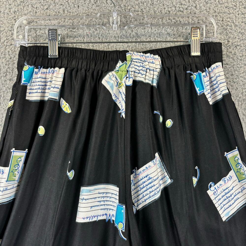 90s Novelty Pant Medium Artsy Ecclectic Retro AOP Wide Leg Crop Holly Lane VTG - Picture 7 of 15